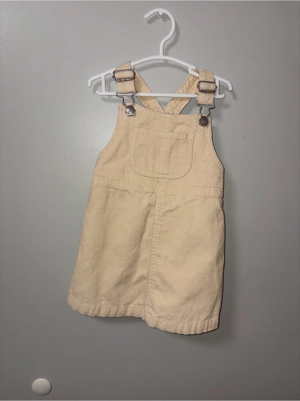 Gap Cream Corduroy Overall Dress 2002 Vintage 18-24M Y2K